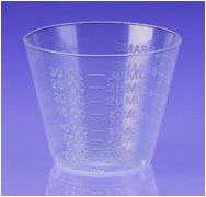 Measuring Cup with Markings for oz., ml, cc, tbs, and drams