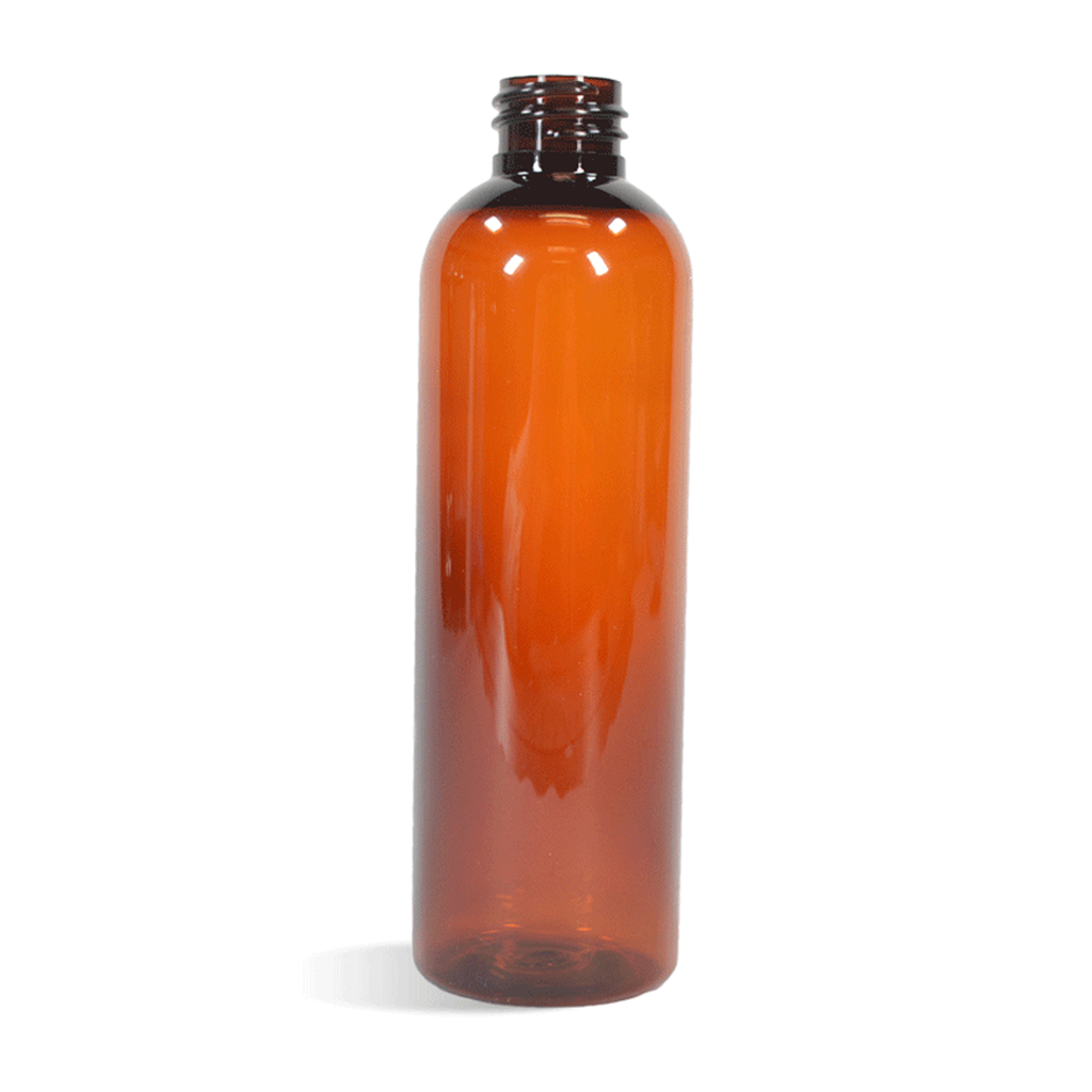 08 oz Amber Bullet Plastic Bottle - 24/410 - Wholesale Supplies Plus