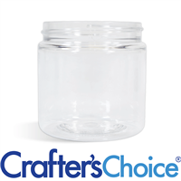 16 oz. Clear PET Plastic Jar with White Ribbed Lid - AromaTools®
