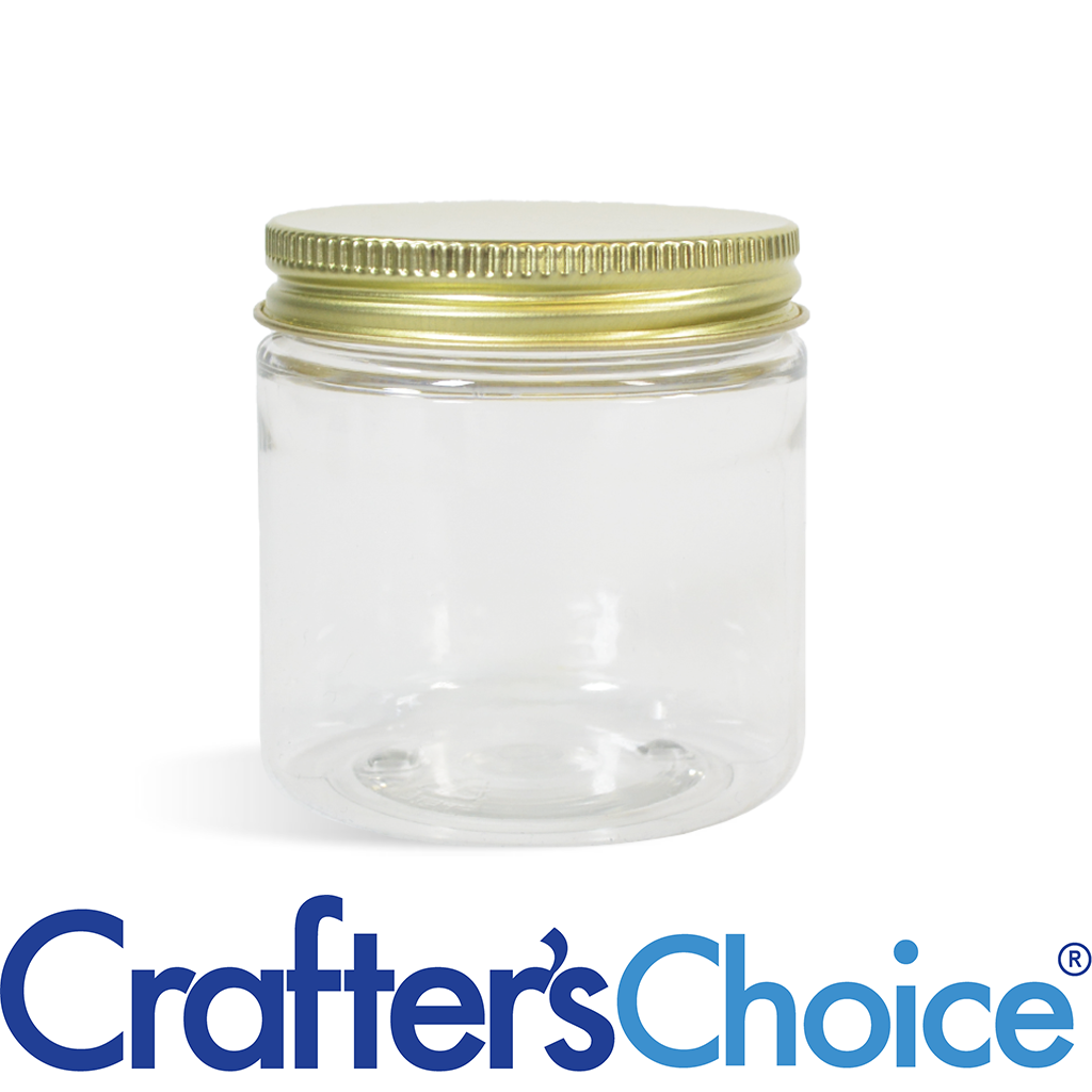 Crafter's Square Mini Clear Glass Containers with Metal Lids