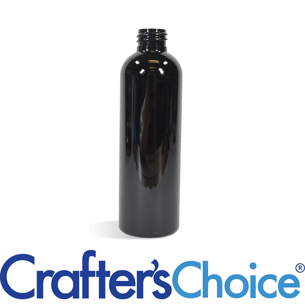 1 oz Translucent Black Plastic PET Cosmo Bullet Bottle w/ Black